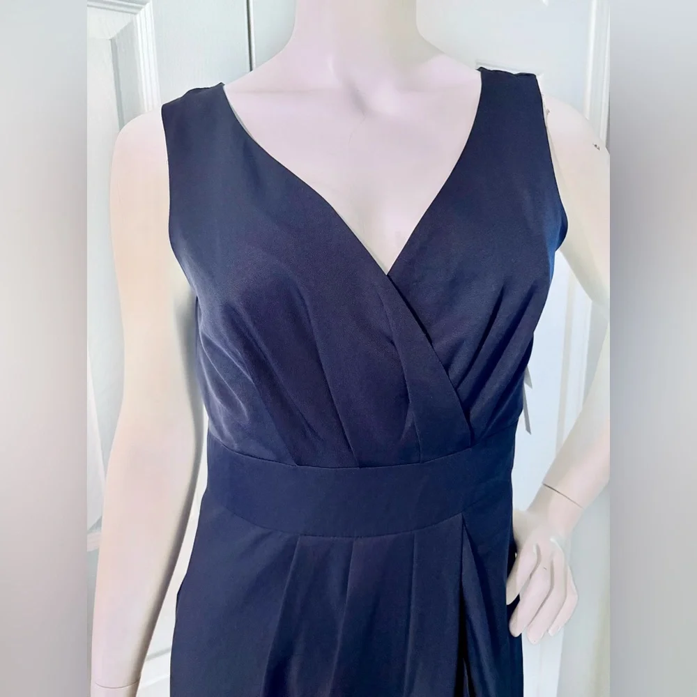 ALFRED SUNG Navy Mini Dress V-neck Sleeveless - New with Tags - Picture 1 of 9